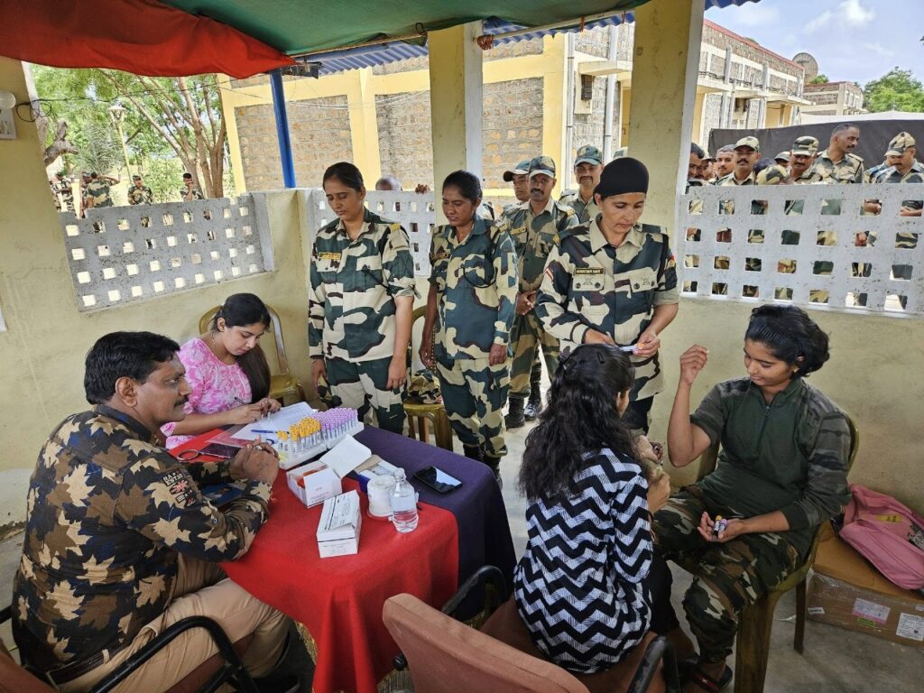 BSF health screening and diabetes awareness initiative by Shivam Charitable Trust in Kutch Bhuj Gujarat