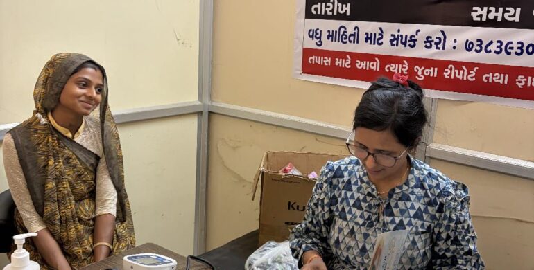 Shivam Charitable Trust conducting a Sickle Cell patient consultation and follow-up healthcare camp in Dahod tribal communities.