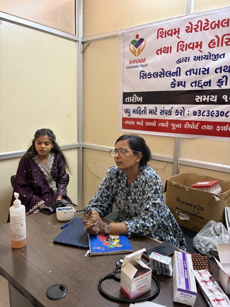 Shivam Charitable Trust has been serving tribal communities in Dahod since 2007 through regular Sickle Cell healthcare camps. During these visits, patients receive free medical consultations, health monitoring, medicines, and awareness guidance. The initiative helps improve access to healthcare services and supports better disease management for individuals affected by Sickle Cell Disease in remote villages.
