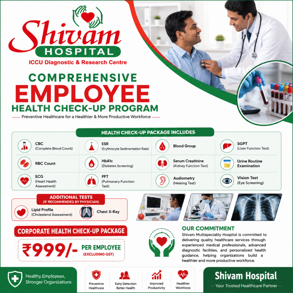 Corporate Health Camps employee health check-up package by Shivam Charitable Trust
