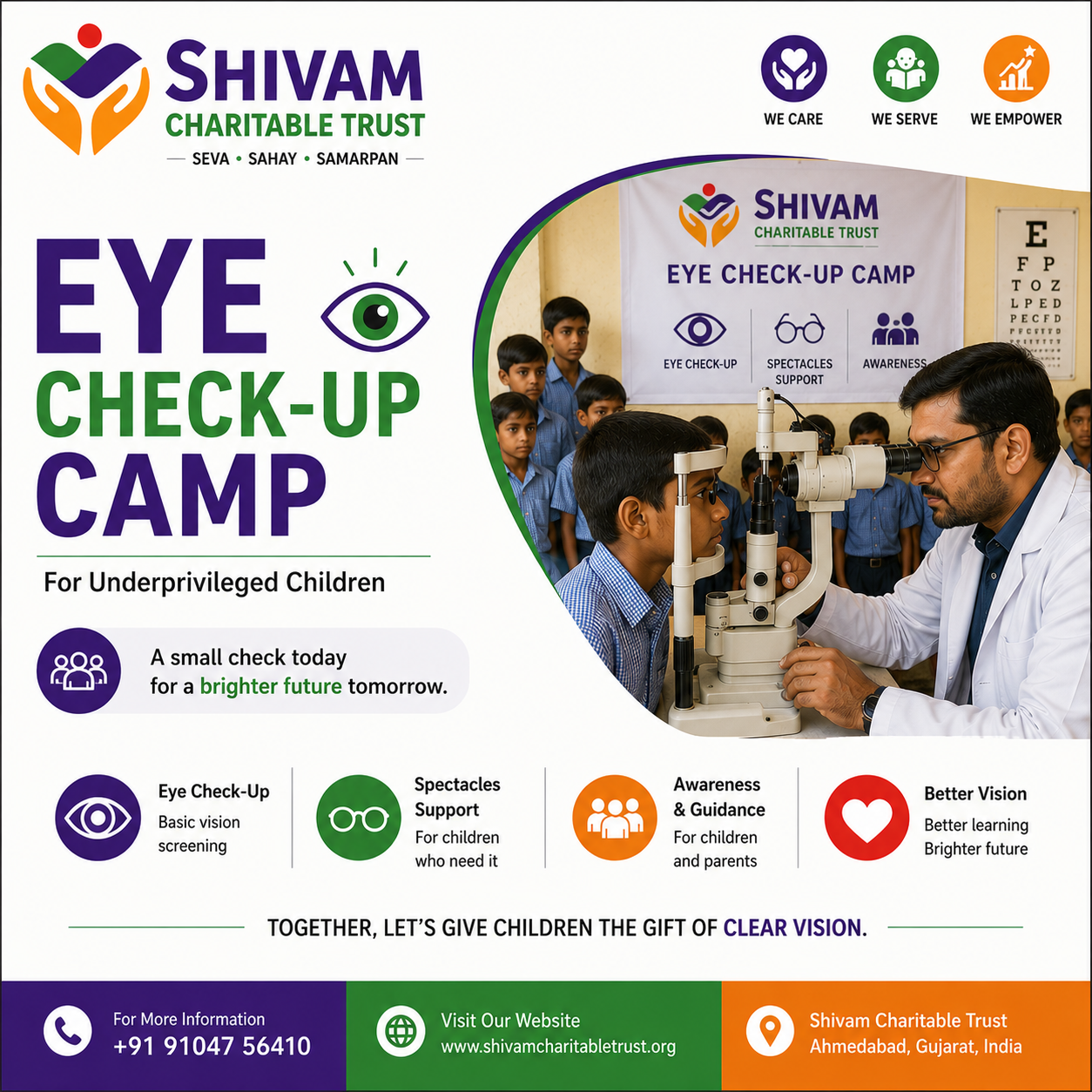 Free Eye Check-Up Camp: 7 Powerful Ways Shivam Charitable Trust Supports Underprivileged Children