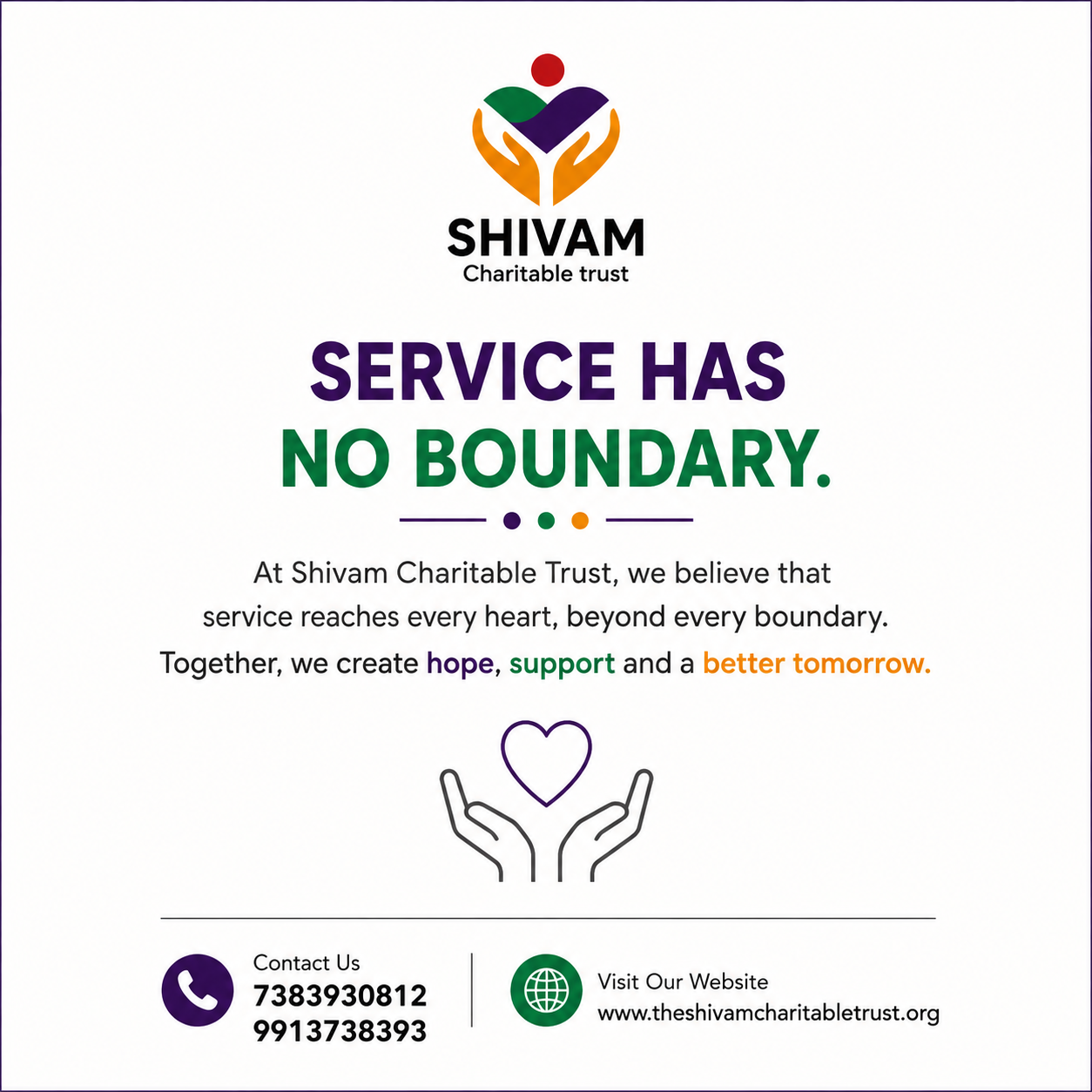 Service Has No Boundary - Shivam Charitable Trust