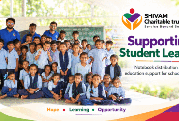 Shivam Charitable Trust and Rasna distribute 5,500 notebooks to school students in Patan