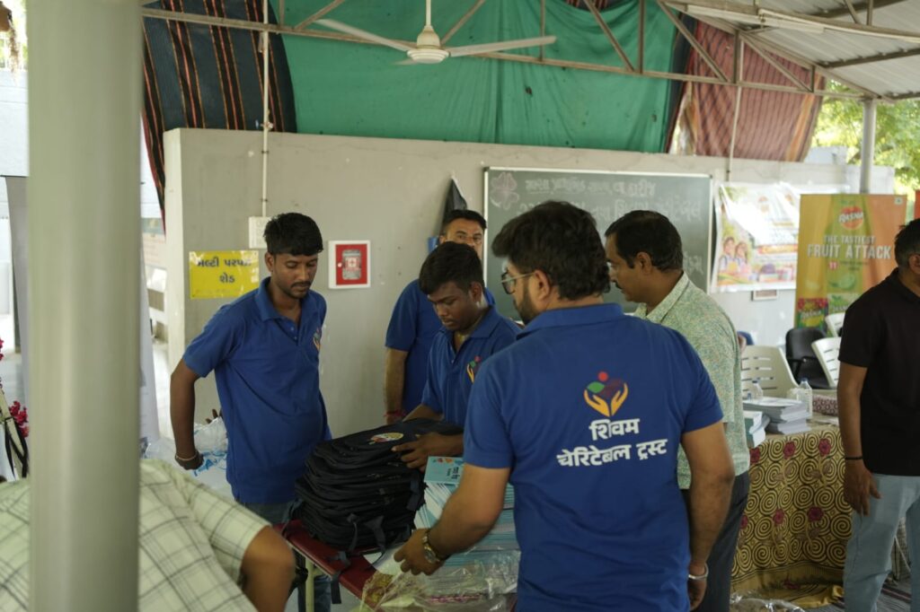 Shivam Charitable Trust Volunteers supporting children during the Patan Education Drive