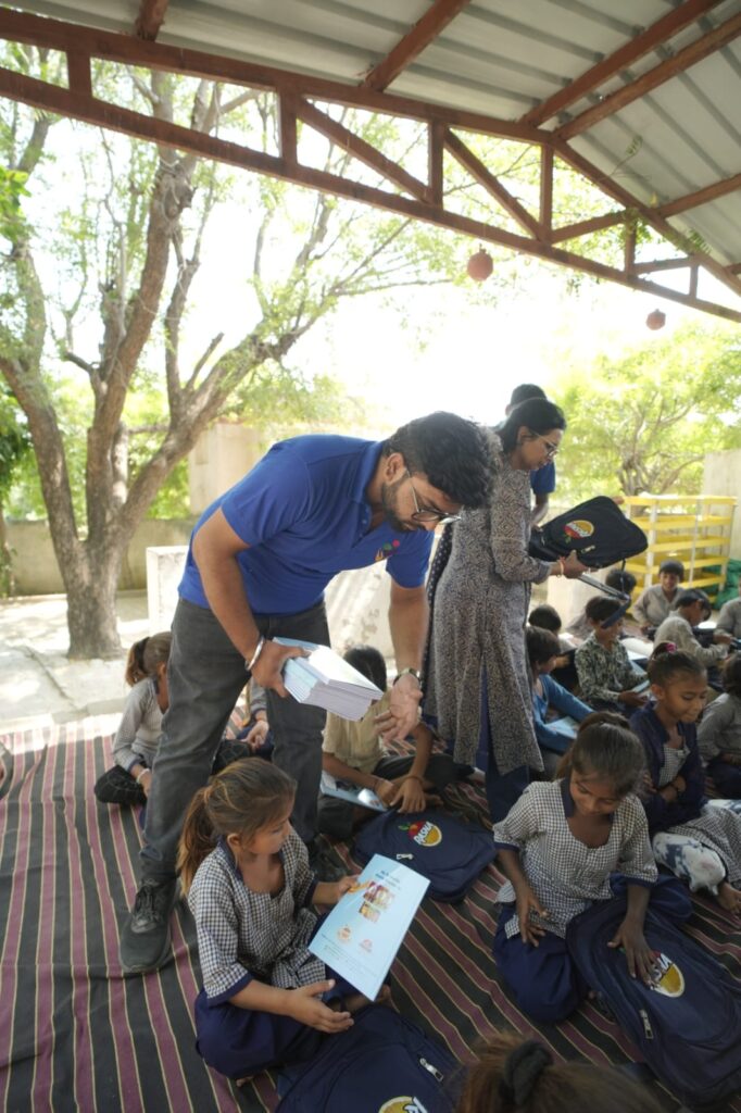 Shivam Charitable Trust Volunteers supporting children during the Patan Education Drive