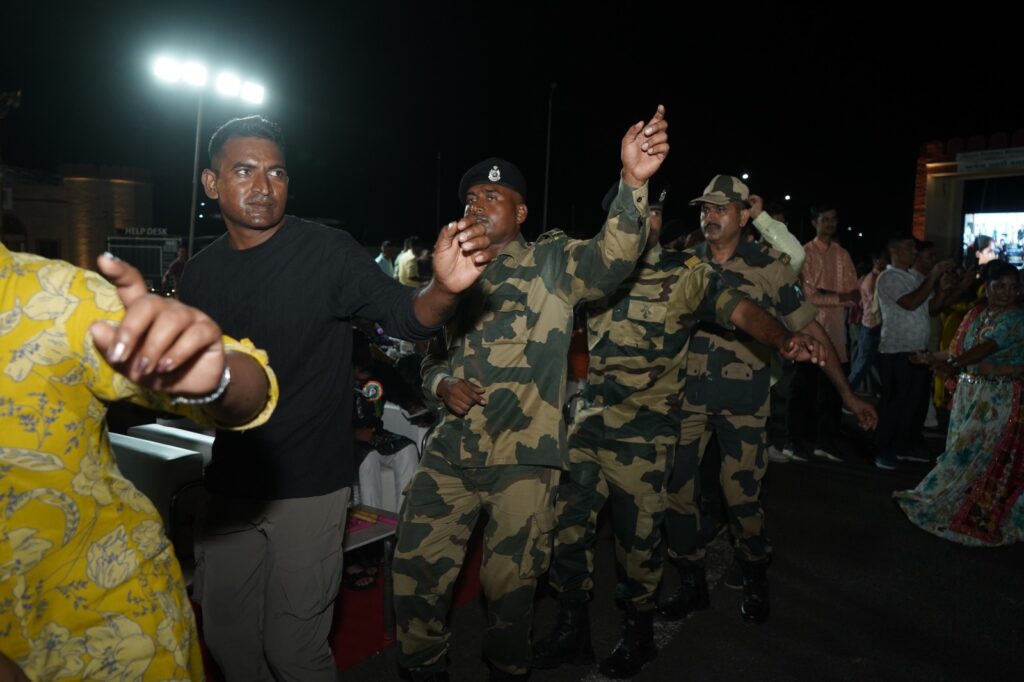 Shivam Charitable Trust Sharadotsav celebration with BSF jawans and traditional Gujarati Garba at Nara Bet Border