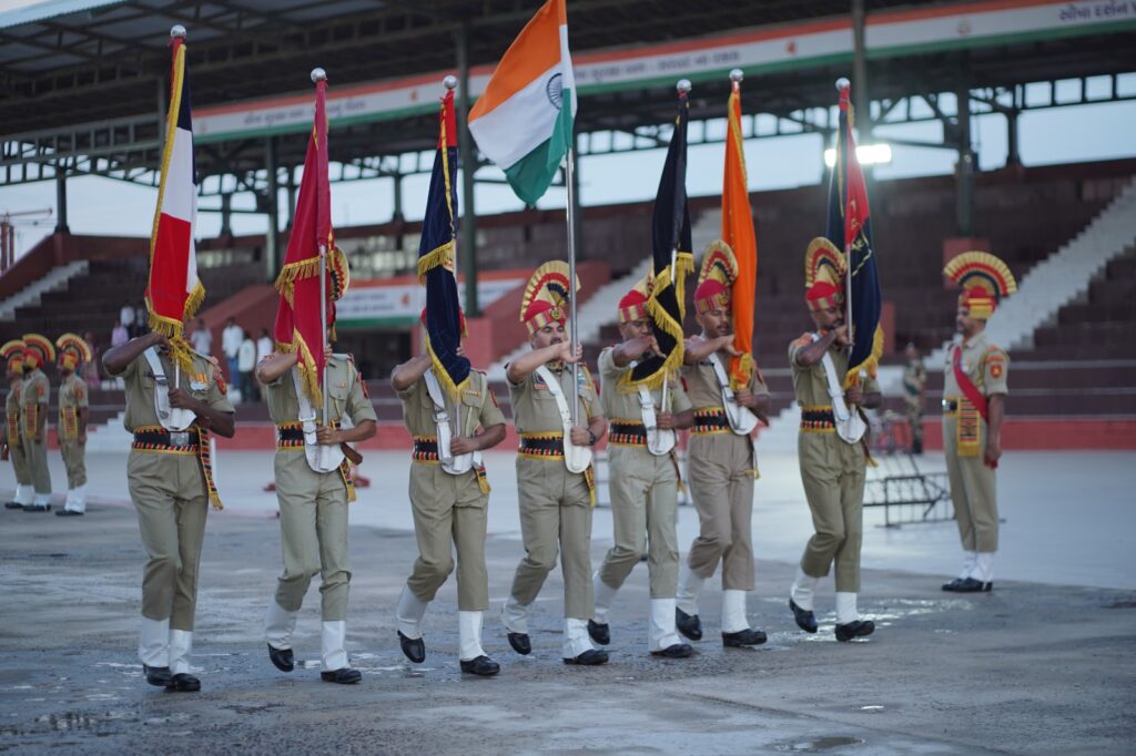Shivam Charitable Trust Sharadotsav celebration with BSF jawans and traditional Gujarati Garba at Nara Bet Border