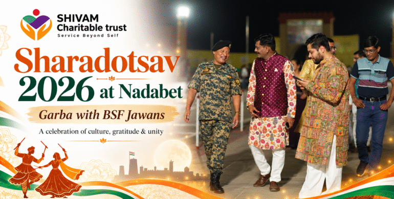 Sharadotsav 2026 at Nadabet celebration organized by Shivam Charitable Trust with BSF jawans